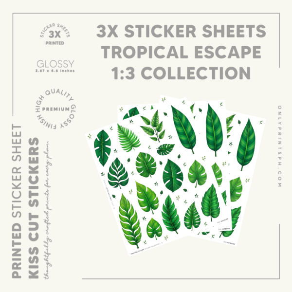 Tropical Leaves 3x Sticker Sheet Set · OnlyPrints